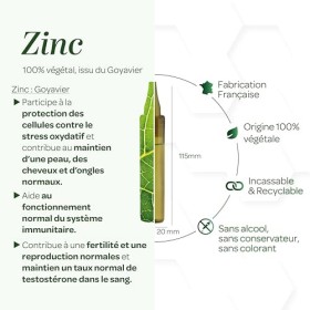 SUPERDIET - ZINC DORIGINE VÉGÉTALE - Peau, Cheveux, Ongles, Immunité - Fabrication française - 20 unidoses format nomade