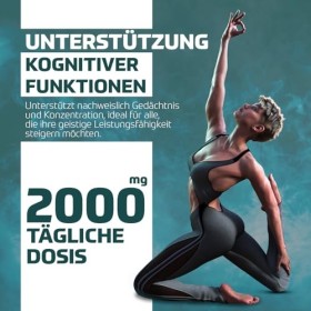 Strong Natural - 120 gélules de magnésium L-thréonate – Hautement dosé avec 500 mg par capsule, dose quotidienne de 2000 mg –