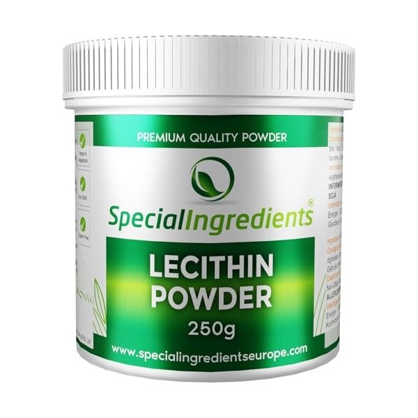 Special Ingredients Lécithine de Soja 250 gr Poudre: Émulsifiant, Stabilisant, Conservateur, Qualité Supérieure, Soy Lecithin