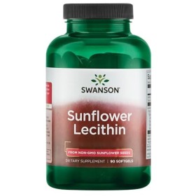 Swanson, Sunflower Lecithin, 1200mg, Lécithine de Tournesol, Haute Dosé, 90 Capsules molles, Sans Soja, Sans Gluten, Sans OGM