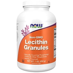 Now Foods, Lecithin Granules Granulés de Lécithine , Non-GMO, Vegan, 454g, Sans Gluten, Végétarien, Sans OGM