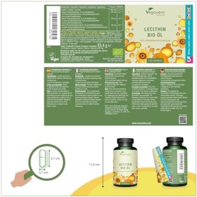 Lécithine de Tournesol 1800 mg | BIO et VEGAN | 120 Gélules | Qualité Supérieure : Sans Additifs ni OGM | Vegavero®