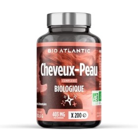 Complexe de plantes - Cheveux-Peau Bio - 403 mg - Levure de bière, Biotine, Prêle, Ortie, Acérola - 200 comprimés