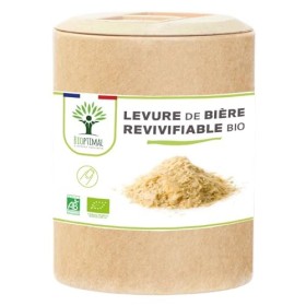 Levure de Bière Bio Revivifiable - Bioptimal - Complément alimentaire - Vivante & Active - Peau Cheveux Ongles - Digestion Tr