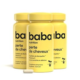 Baba Nutrition Complément Alimentaire Contre La Chute Des Cheveux Pour Cheveux Denses Et Forts | Levure de Bière, Capillaire 