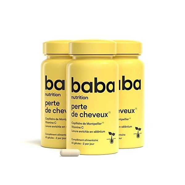 Baba Nutrition Complément Alimentaire Contre La Chute Des Cheveux Pour Cheveux Denses Et Forts | Levure de Bière, Capillaire 