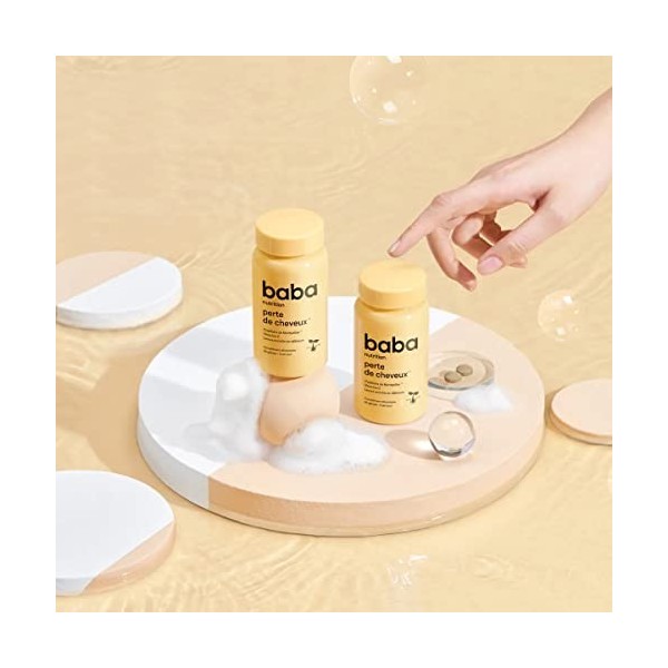 Baba Nutrition Complément Alimentaire Contre La Chute Des Cheveux Pour Cheveux Denses Et Forts | Levure de Bière, Capillaire 