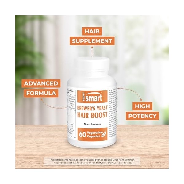Levure de Bière - Boost la Croissance des Cheveux - Zinc Bisglycinate, Biotine & Vitamine B6 - Haut dosage en Levure de bière