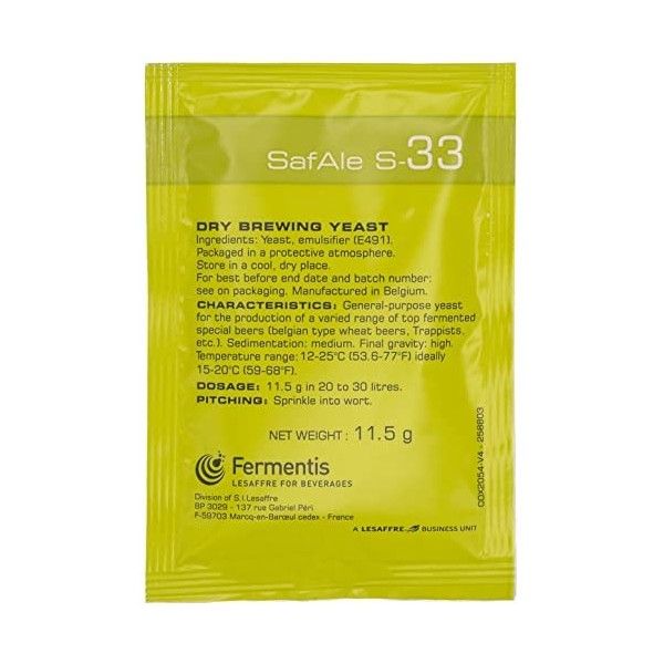 Levure de bière Fermentis US-05 W 34/70 S-33 S-23 à fermentation haute à fermentation basse S-33 