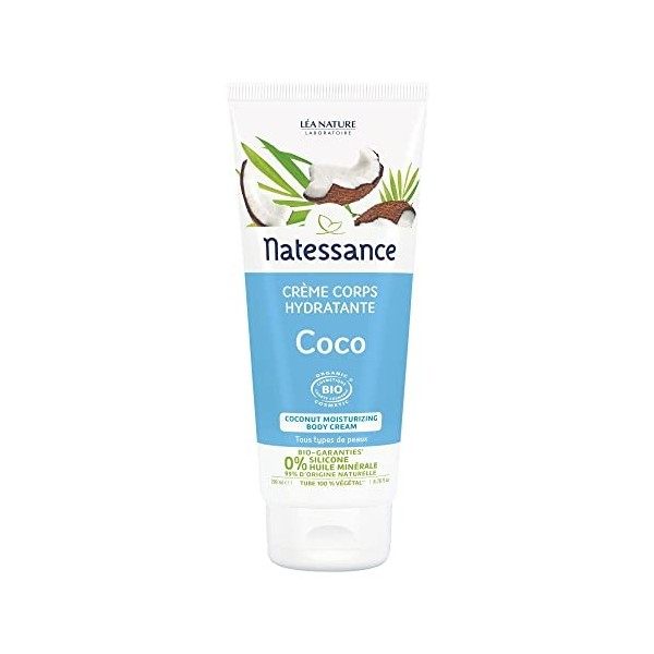 Natessance - Crème Corps Hydratante Coco - Soins du corps - Certifié Bio Cosmos Organic - Tube 100% Végétal 200 ml