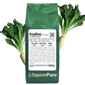 SaporePuro INULINE en poudre 500 gr - LONGUE CHAINE - Fibre végétale prébiotique issue de racines de chicorée - Poudre dinul