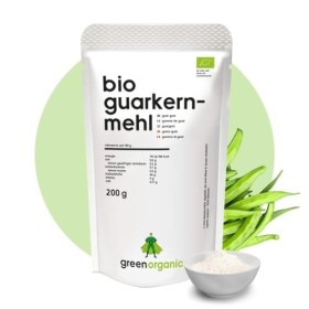 Farine de guar bio 200 g | Guar Gum Bio Guarkern Farine issue de culture contrôlée E412 sans gluten Liant épaississant 200 g