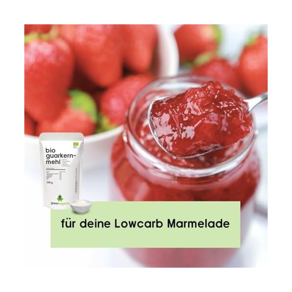 Farine de guar bio 200 g | Guar Gum Bio Guarkern Farine issue de culture contrôlée E412 sans gluten Liant épaississant 200 g