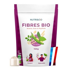 NUTRI & CO Fibres BIO - Laxatif 100% Naturel soulage la Constipation - Équilibre Flore Intestinale - Transit Detox Colon - eB