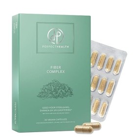 Perfect Health - Vegan Psyllium Husk Fibres - 90 Capsules de Fibres Probiotiques 1500mg - & Inuline - Pour Digestion, Transit