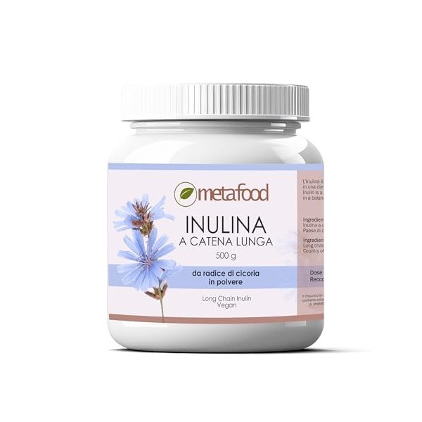 Metafood - INULINE Naturelle en poudre à longue chaîne de racine de chicorée - 500 gr