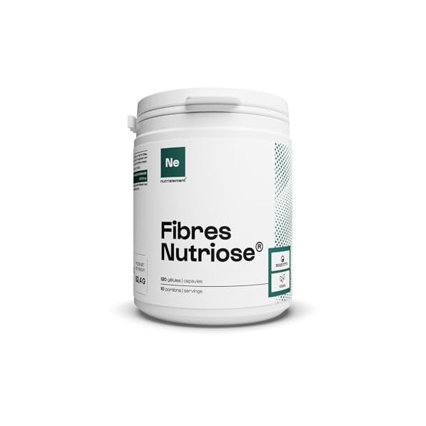 Nutri-Fibres - 120 gélules - 3837,6 mg par dose - 85% de Fibres - Coupe-faim - Effet de sasiété - Perte de Poids et Minceur -