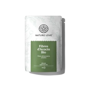 NATURE LOVE® Poudre de fibres dacacia bio - 360 grammes - 80% de fibres, soluble, sans goût, polyvalent - 60 portions - végé