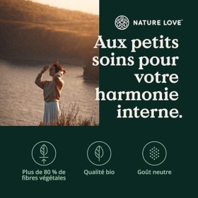 NATURE LOVE® Poudre de fibres dacacia bio - 360 grammes - 80% de fibres, soluble, sans goût, polyvalent - 60 portions - végé