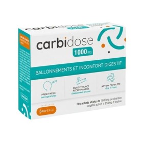 Carbidose 1000mg - Charbon Végétal Actif + Inuline - Ballonnements & Inconfort Digestif - Complément Alimentaire Hautement Do