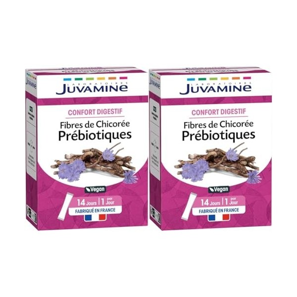 JUVAMINE - Confort digestif - Inuline de Chicorée Flore Intestinale - 14 Sticks Lot de 2