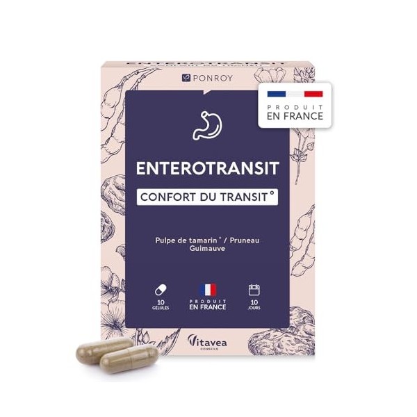Yves Ponroy EnteroTransit - Complément Alimentaire Transit Intestinal - A base de Tamarin, Jus de Pruneaux et Guimauve - 10 G