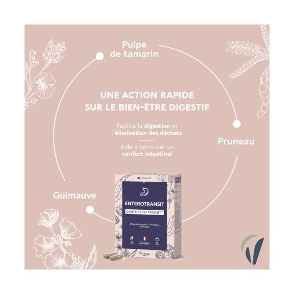 Yves Ponroy EnteroTransit - Complément Alimentaire Transit Intestinal - A base de Tamarin, Jus de Pruneaux et Guimauve - 10 G