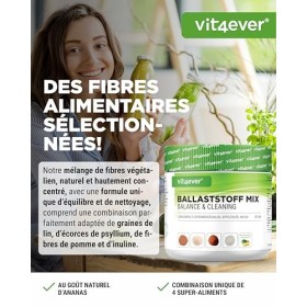 Combinaison de fibres alimentaires - 400 g de poudre avec de lenveloppe de psyllium, de linuline prébiotique , des fibres 