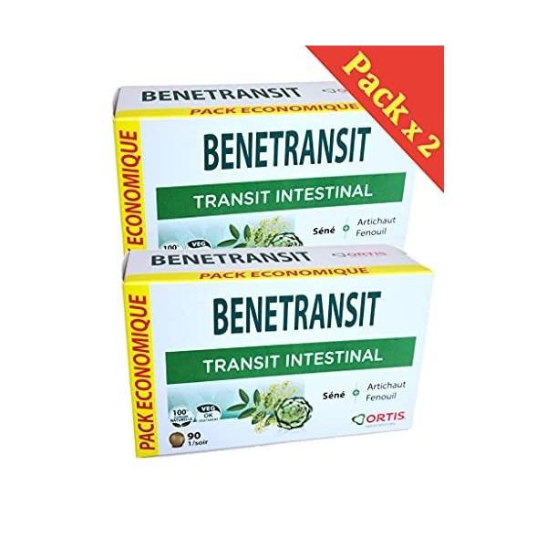 Ortis - Benetransit Pack ECO - Stimule et régularise le transit intestinal - Lot de 2 Boites de 90 comprimés 2 