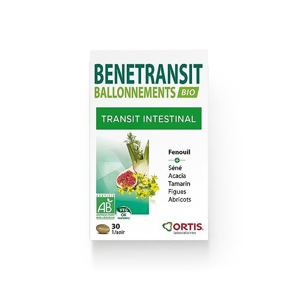 LABORATOIRES ORTIS - BENETRANSIT BALLONNEMENTS BIO 30 comprimés - Transit lent - Séné