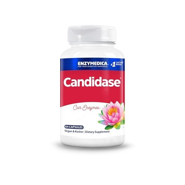 Enzymedica, Candidase, Cellulase et Protéase, 42 Capsules végétaliennes, Hautement Dosé, Testé en Laboratoire, Sans Soja, Vég