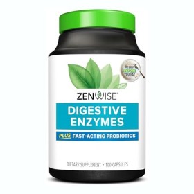Zenwise, Digestive Enzymes Enzymes Digestives , 100 Capsules, Végétarien, Sans Gluten, Sans Soja, Sans OGM