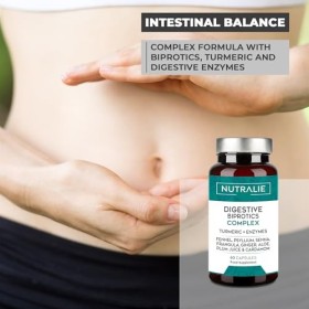 Probiotique Digestive Complex - Curcuma Enzymes Flore Intestinal + Constipation + Ballonnements + Indigestion -Transit Intest