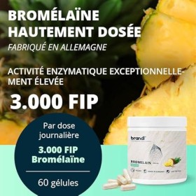 Bromélaïne hautement dosée | Enzymes naturelles de lananas by brandl® | 3 000 FIP par gélule | également optimale pour les s