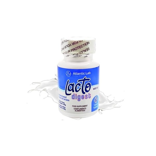 LactoDigest® - Soulagement naturel rapide et puissant de lintolérance au lactose, enzyme lactase 9000 FCC, 60 gélules. Fabri