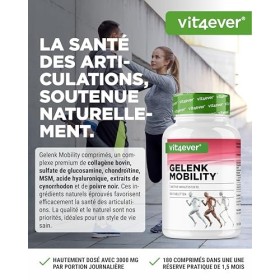 Articulation Mobility - 180 Comprimés - Hautement dosé avec 7 ingrédients actifs : Glucosamine + Chondroïtine + MSM + Acide H