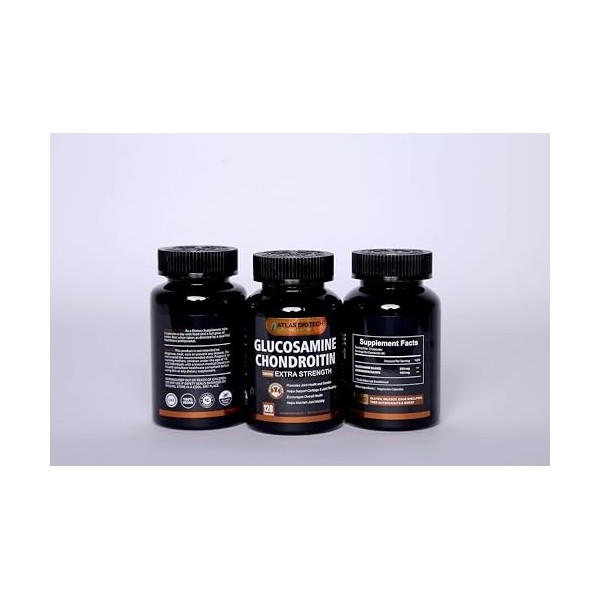 Glucosamine Sulfate 335 mg, Chondroïtine Sulfate 165 mg, Articulations Douloureuses, Mobilité, 120 Gélules Véganes de 500 mg,