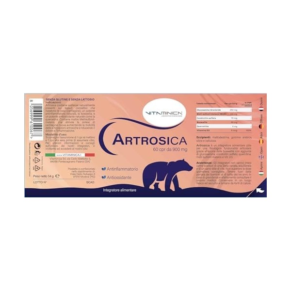 ARTHROSICA - supplément complet pour le bien-être des os, des Cartilages, des Muscles, des Tendons et des Articulations.