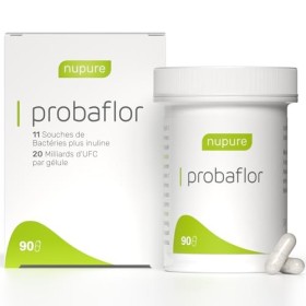 Nupure® Probaflor 110 gélules, contenant 20 milliards dUFC, 11 souches bactériennes spéciales, avec inuline et Lactobacillus