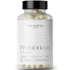 Mélange probiotique Vitastan 120 - capsules probiotiques 120 avec 30 souches vivantes - Supplément à enzyme digestif - Formul