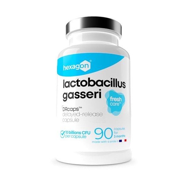 Lactobacillus Gasseri 10 Milliards UFC/Gélule - Cure Complète de +3 Mois - Probiotique Ventre Plat L-Gasseri - Soutien Digest