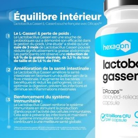 Lactobacillus Gasseri 10 Milliards UFC/Gélule - Cure Complète de +3 Mois - Probiotique Ventre Plat L-Gasseri - Soutien Digest