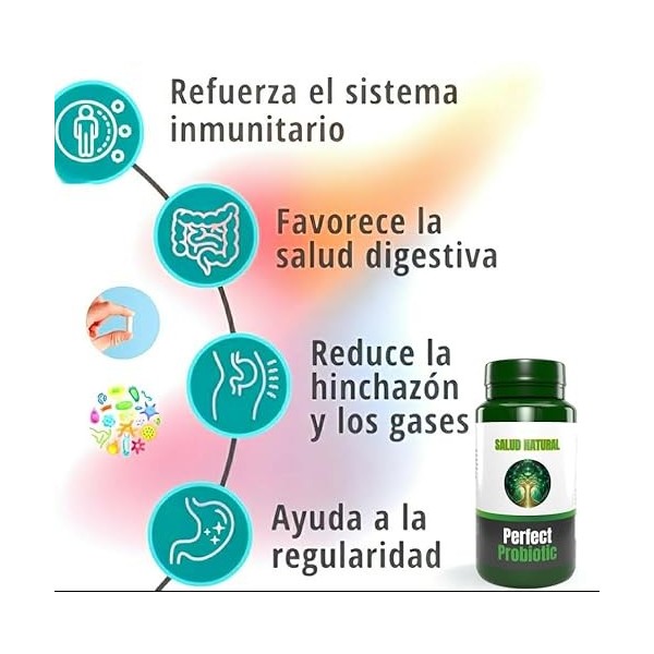 SALUD NATURAL | PROBIOTIC PARFACT | Probiotiques pour une bonne santé gastro-intestinale | Entretien et soin de la flore inte