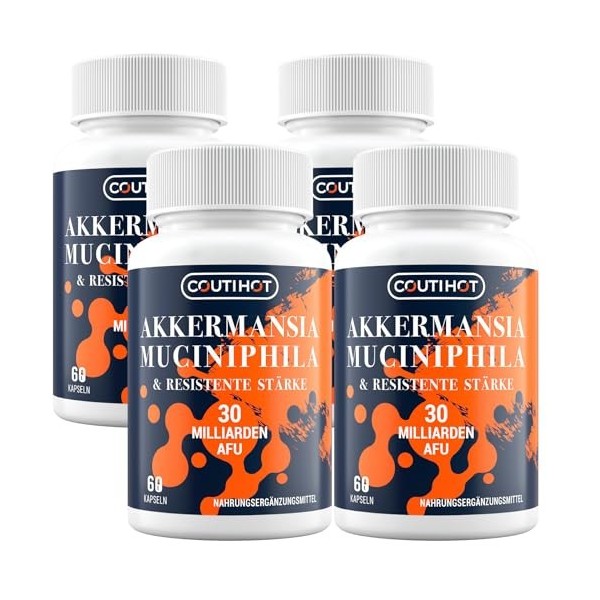 Akkermansia Muciniphila 30 Billion AFU - Enhanced with Resistant Starch | Formule sans OGM et sans gluten pour les femmes et 