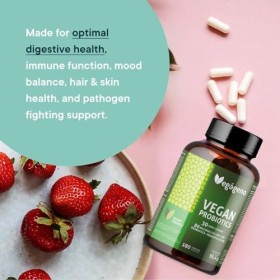 Vegágeno Probiotique Flore Intestinale 180 gélules végétales, 30 souches bactériennes avec zinc, 80 milliards UFC - Probiotiq