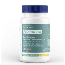 Floprobio Probiotiques - 6 Souches - 25 Milliards dUFC - 120 Gélules pour une Santé Digestive Renforcée et un Soutien Immu
