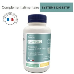 Floprobio Probiotiques - 6 Souches - 25 Milliards dUFC - 120 Gélules pour une Santé Digestive Renforcée et un Soutien Immu