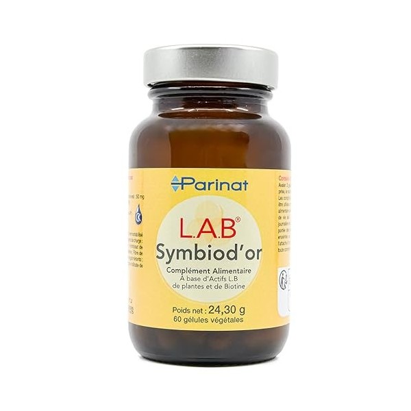 Parinat - L.A.B Symbiodor - Complément Alimentaire Bio pour Muqueuse Intestinale - Avec Biotine et Lactobacillus LB - 60 Gél
