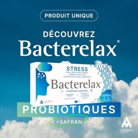 Bacterelax – Anti-Stress - Humeur positive, Équilibre émotionnel, Détente,Concentration et Mémoire - Probiotiques, Safran, Ma