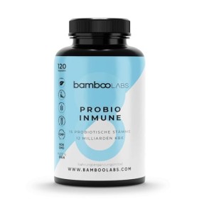 Bamboo Labs - Probiotiques Intestinaux + Complexe Vitaminique, 120 Gélules Enzymes Digestives Vegan avec Lactobacillus Casei 